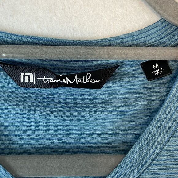 LOT Travis Mathew V Neck T-Shirt Men M Blue Pima Cotton Lightweight Short Sleeve - Picture 4 of 9